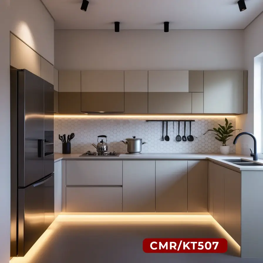 Modern Kitchen with Hexagon Tile Backsplash